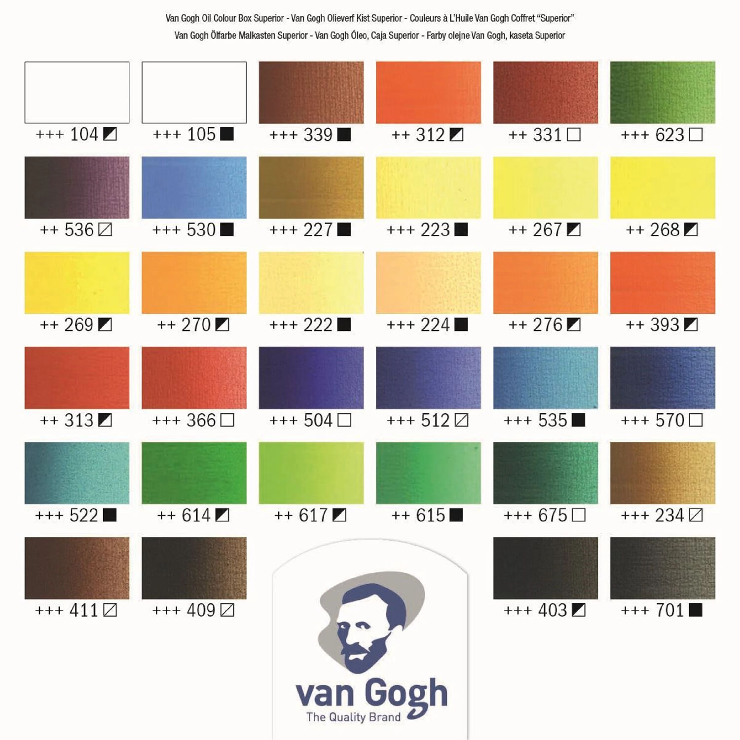 Van Gogh Holzkasten lfarbe Superior mit 32x 20ml, 2x 60ml-Tuben + Zubehr Bild 2