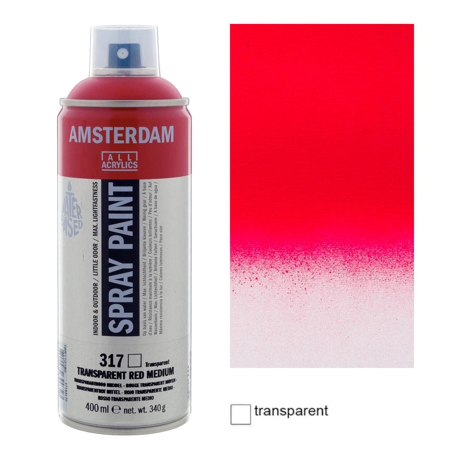 Amsterdam Sprhfarbe 400 ml, Transparentrot mittel