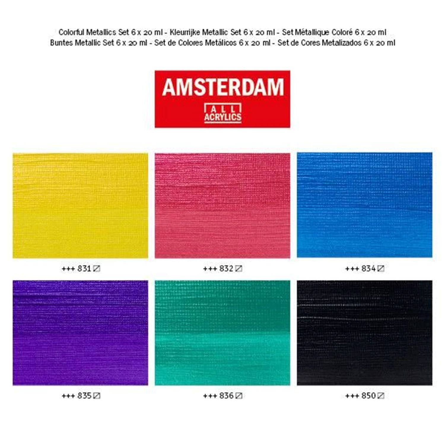 Amsterdam Acrylfarben Metallic-Set Colorful, 6 x 20 ml Bild 2