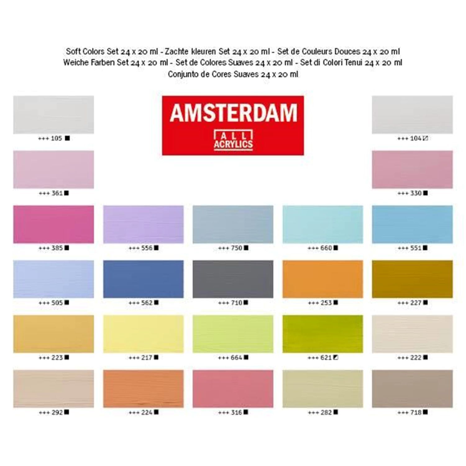 Amsterdam Acrylfarben Set, Soft Colors, 24 x 20 ml Bild 2