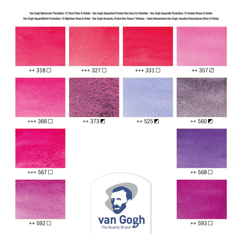 Van Gogh Aquarell Pocketbox, 12 Npfe, Rosa Bild 3