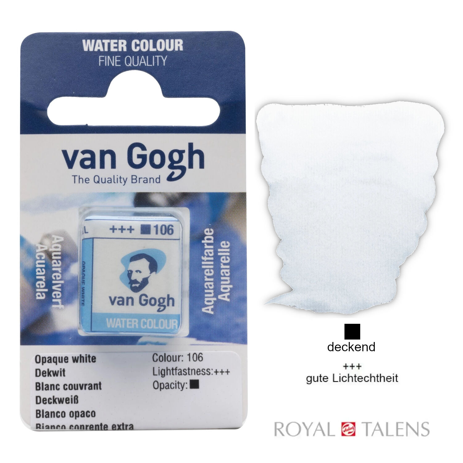 Van Gogh Aquarellfarbe, Deckwei, 1/2 Napf