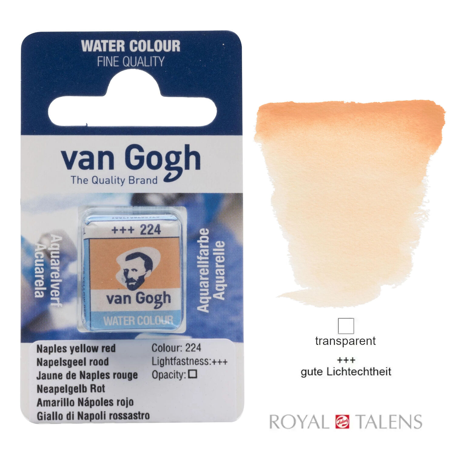 Van Gogh Aquarellfarbe, Neapelgelb Rot, 1/2 Napf