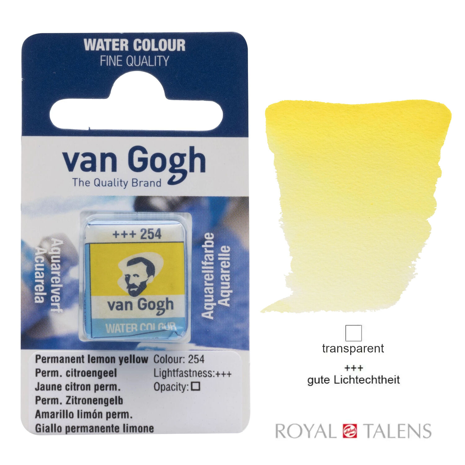 Van Gogh Aquarellfarbe, Permanentzitronengelb 1/2 Napf
