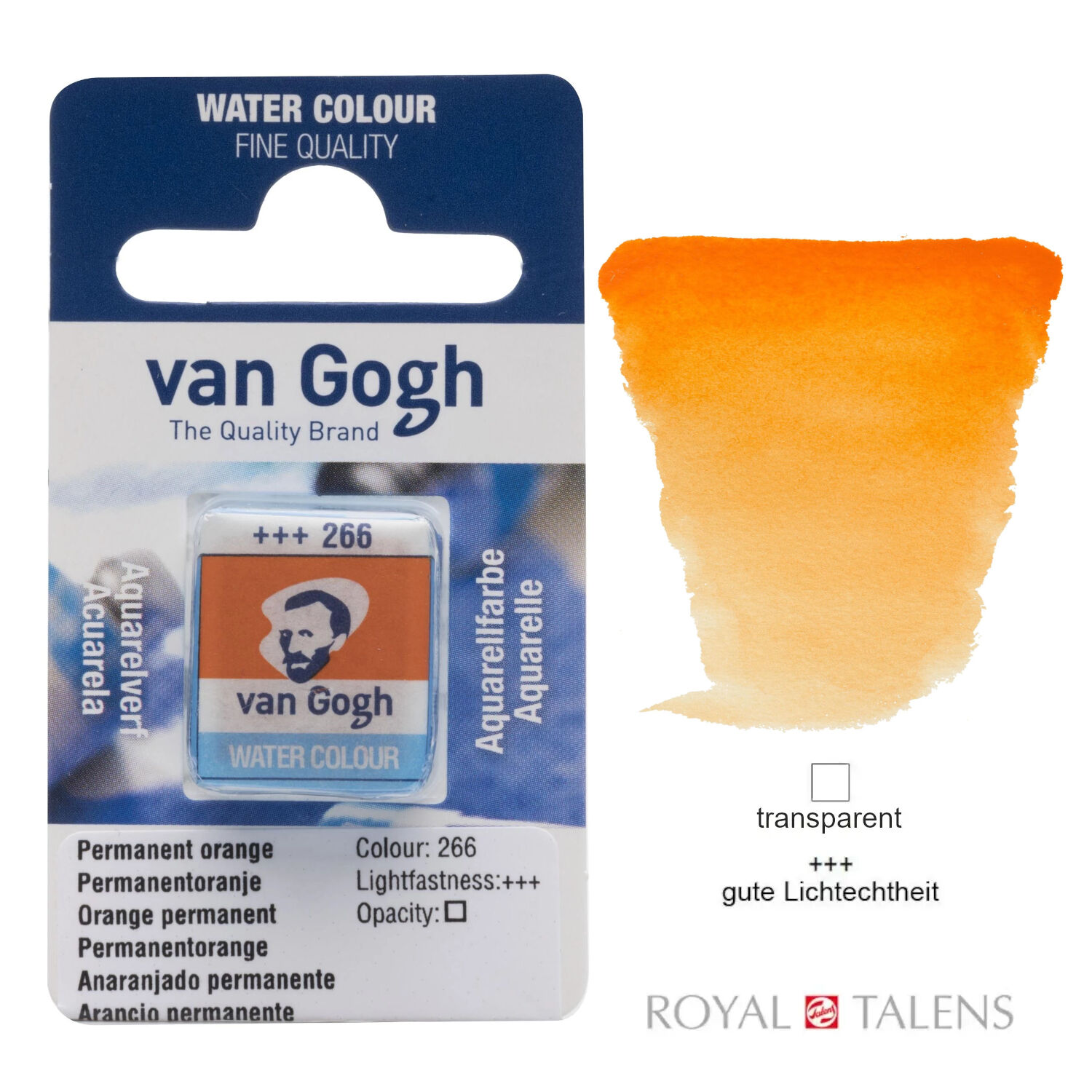 Van Gogh Aquarellfarbe, Permanentorange 1/2 Napf