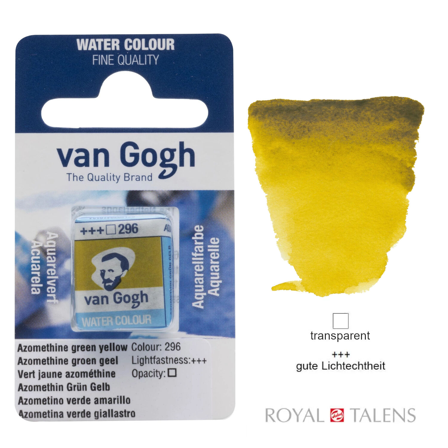 NEU Van Gogh Aquarellfarbe, Azomethin Grn Gelb, 1/2 Napf