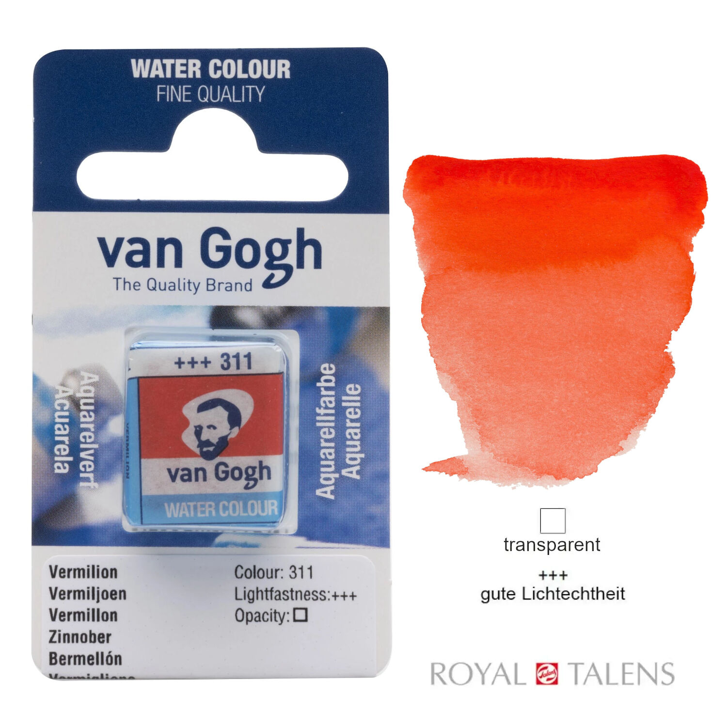 Van Gogh Aquarellfarbe, Zinnober, 1/2 Napf