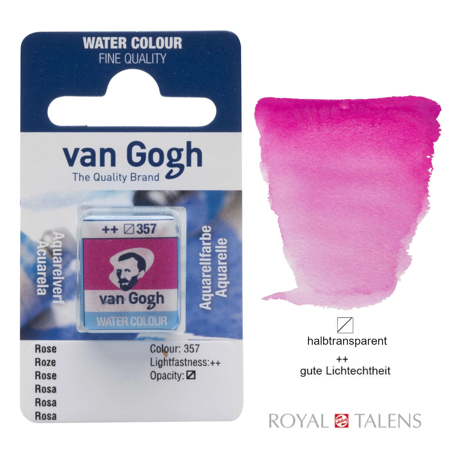 Van Gogh Aquarellfarbe, Rosa, 1/2 Napf