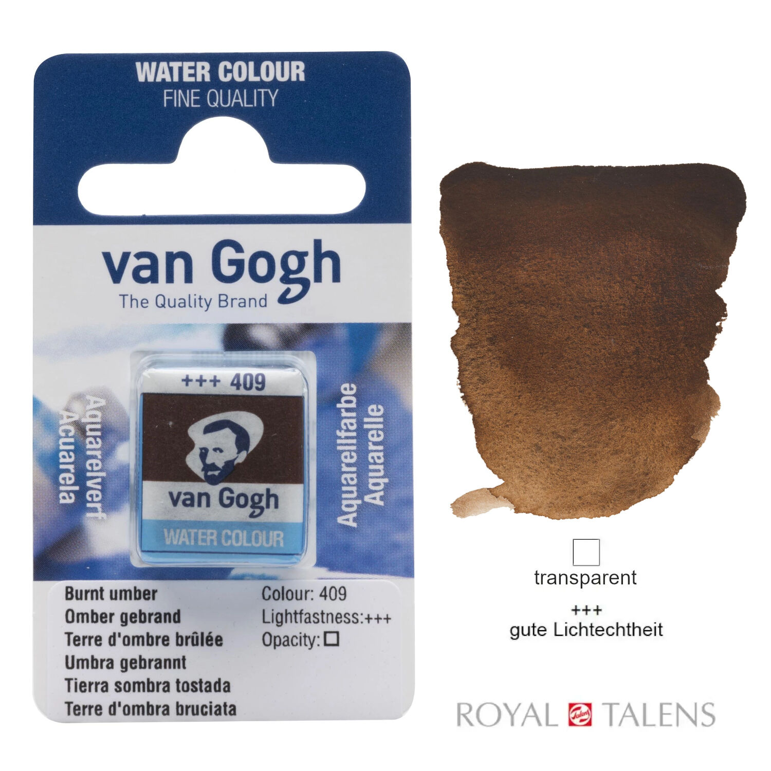 Van Gogh Aquarellfarbe, Umbra gebrannt, 1/2 Napf