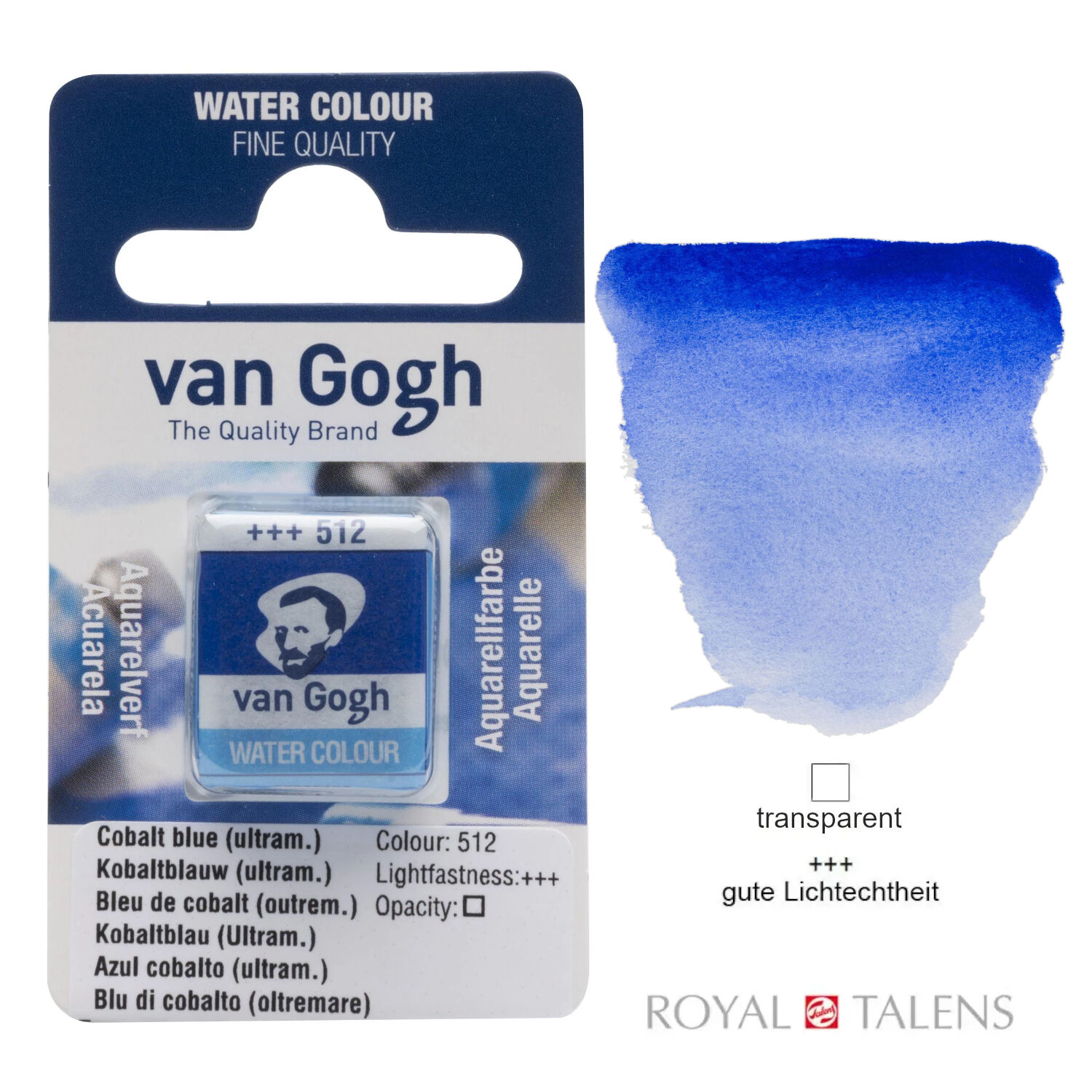 Van Gogh Aquarellfarbe, Kobaltblau (ultramarin) 1/2 Napf