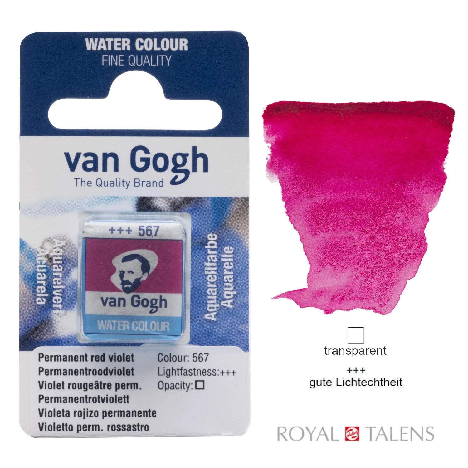 Van Gogh Aquarellfarbe, Permanent-Rotviolett 1/2 Napf