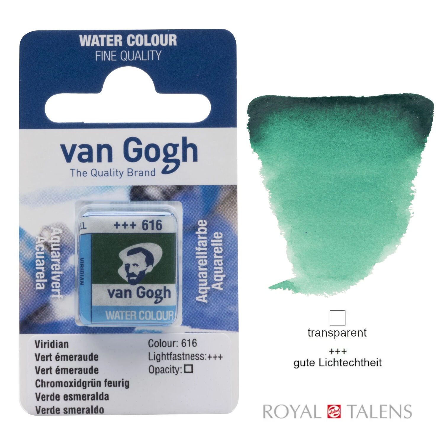 Van Gogh Aquarellfarbe, Chromixdgrün feurig, 1/2 Napf