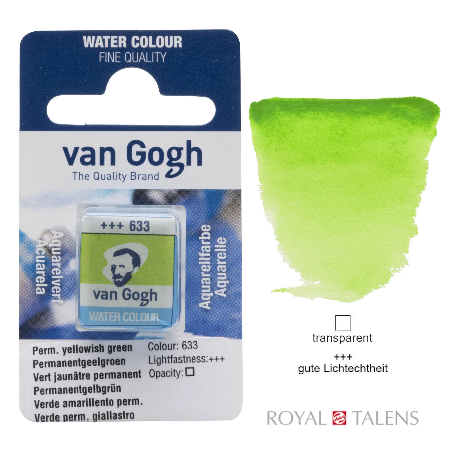 Van Gogh Aquarellfarbe, Permermanent-Gelbgrn, 1/2 Napf