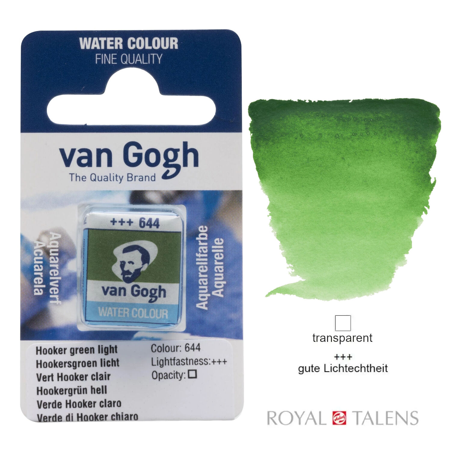 Van Gogh Aquarellfarbe, Hookergrn Hell, 1/2 Napf