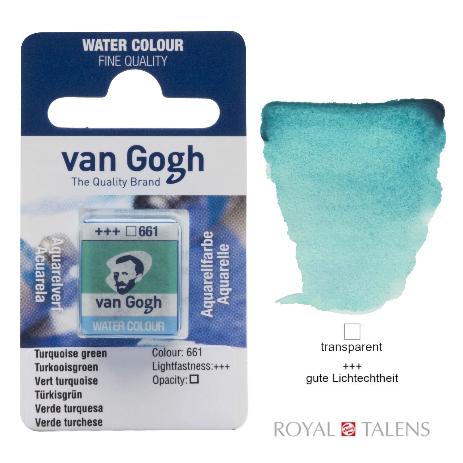 Van Gogh Aquarellfarbe, Trkisgrn, 1/2 Napf