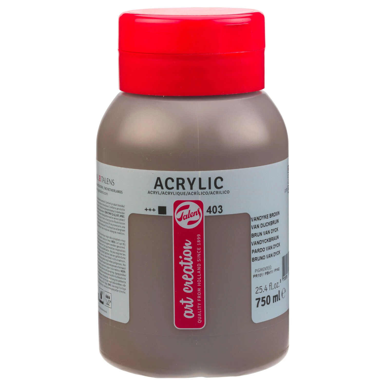 NEU ArtCreation Acrylfarbe, 750 ml, Vandykbraun