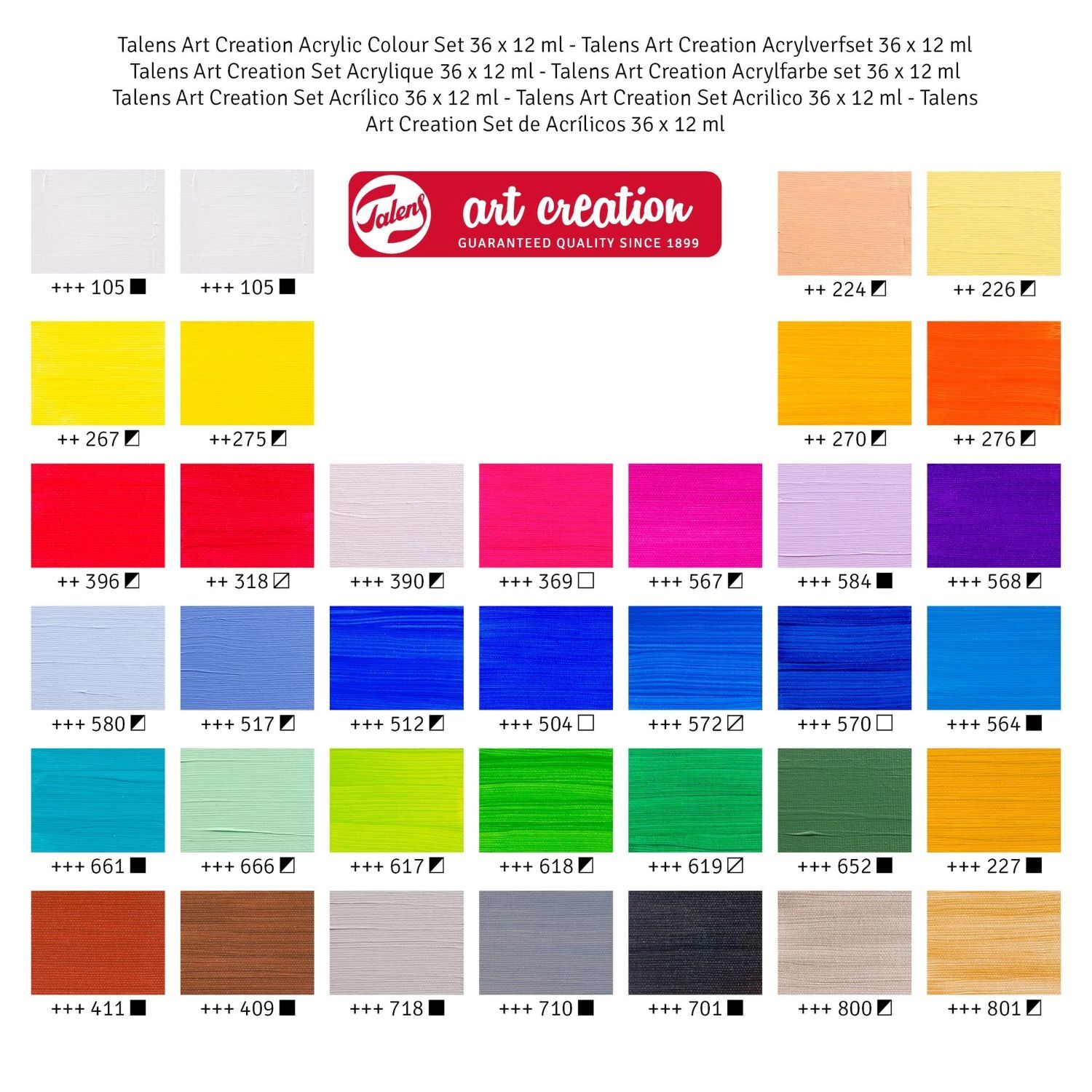 Art Creation Acrylfarben Set, 36 x 12 ml Bild 2
