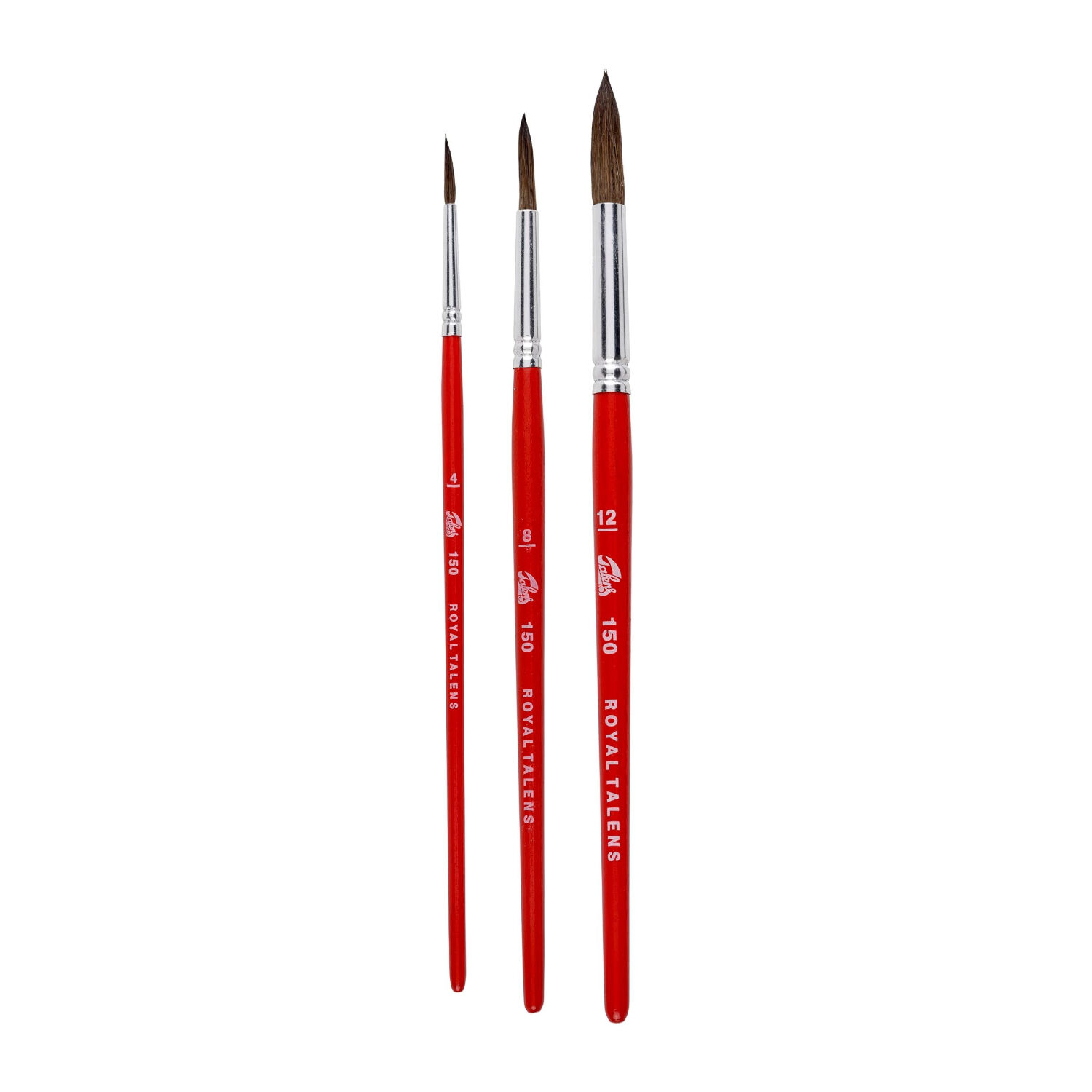 NEU Aquarellpinsel, Pony- & Ziegenhaar, 3er Set Rund, 4, 8, 12