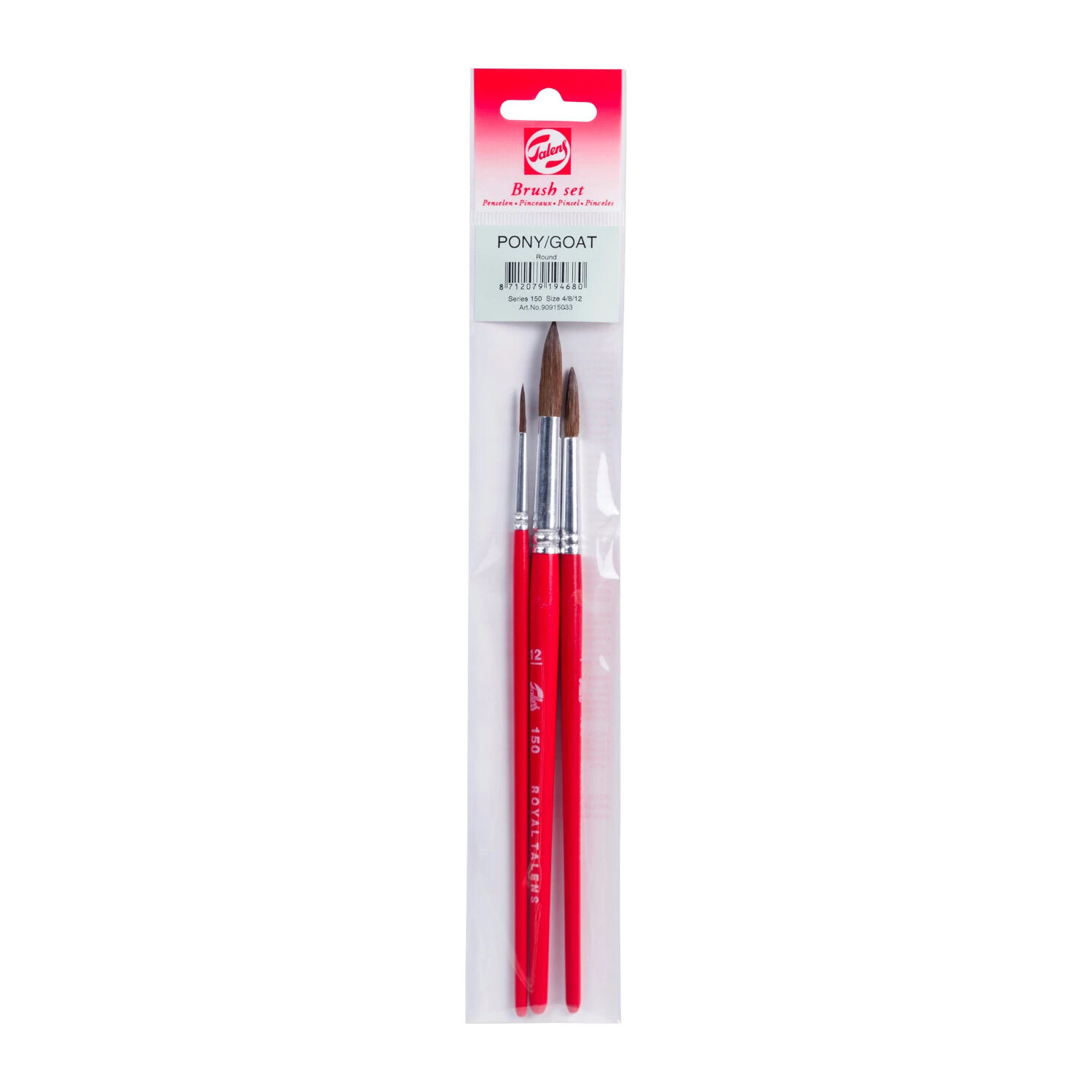 NEU Aquarellpinsel, Pony- & Ziegenhaar, 3er Set Rund, 4, 8, 12 Bild 3
