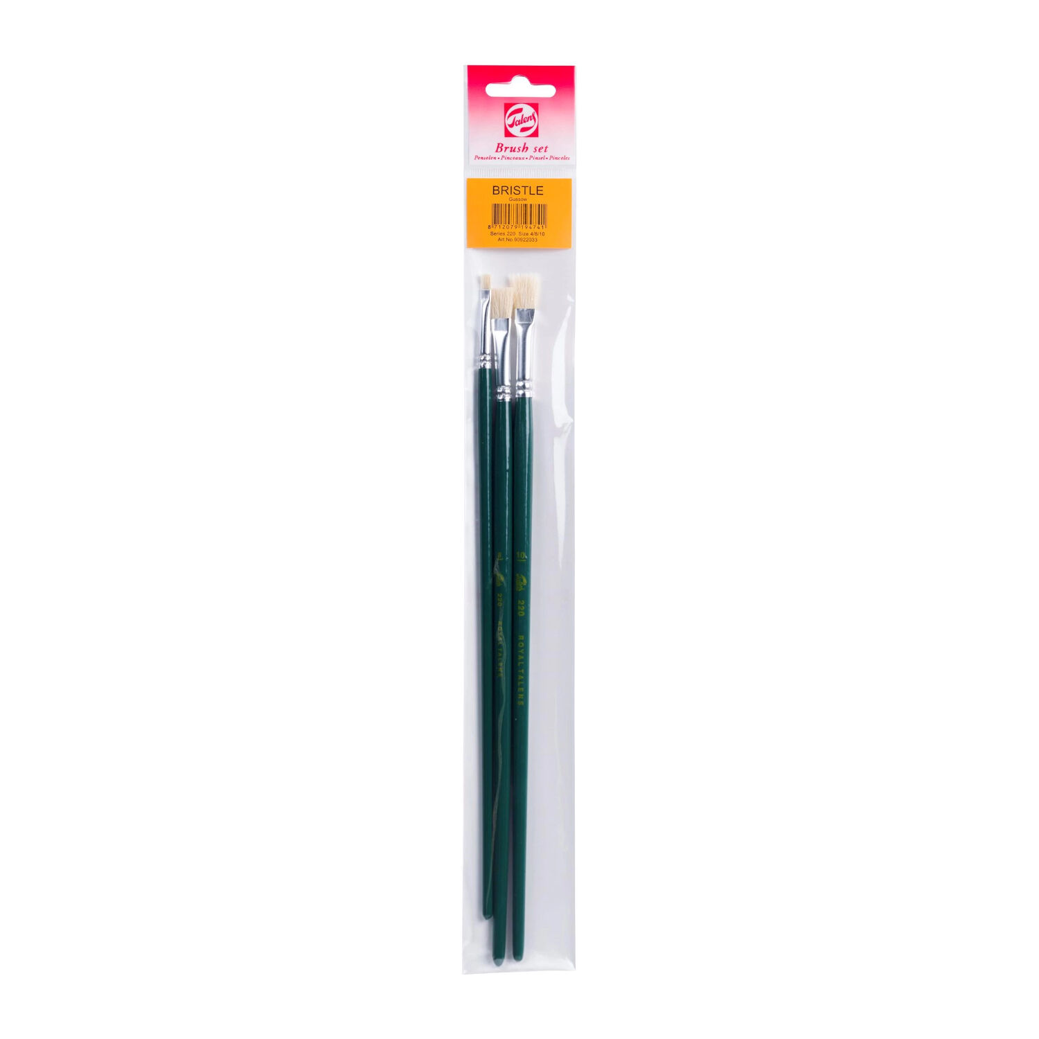 NEU l- & Acrylpinsel, Schweineborste Gussow Flach, 3er Set, 4, 8, 10 Bild 3