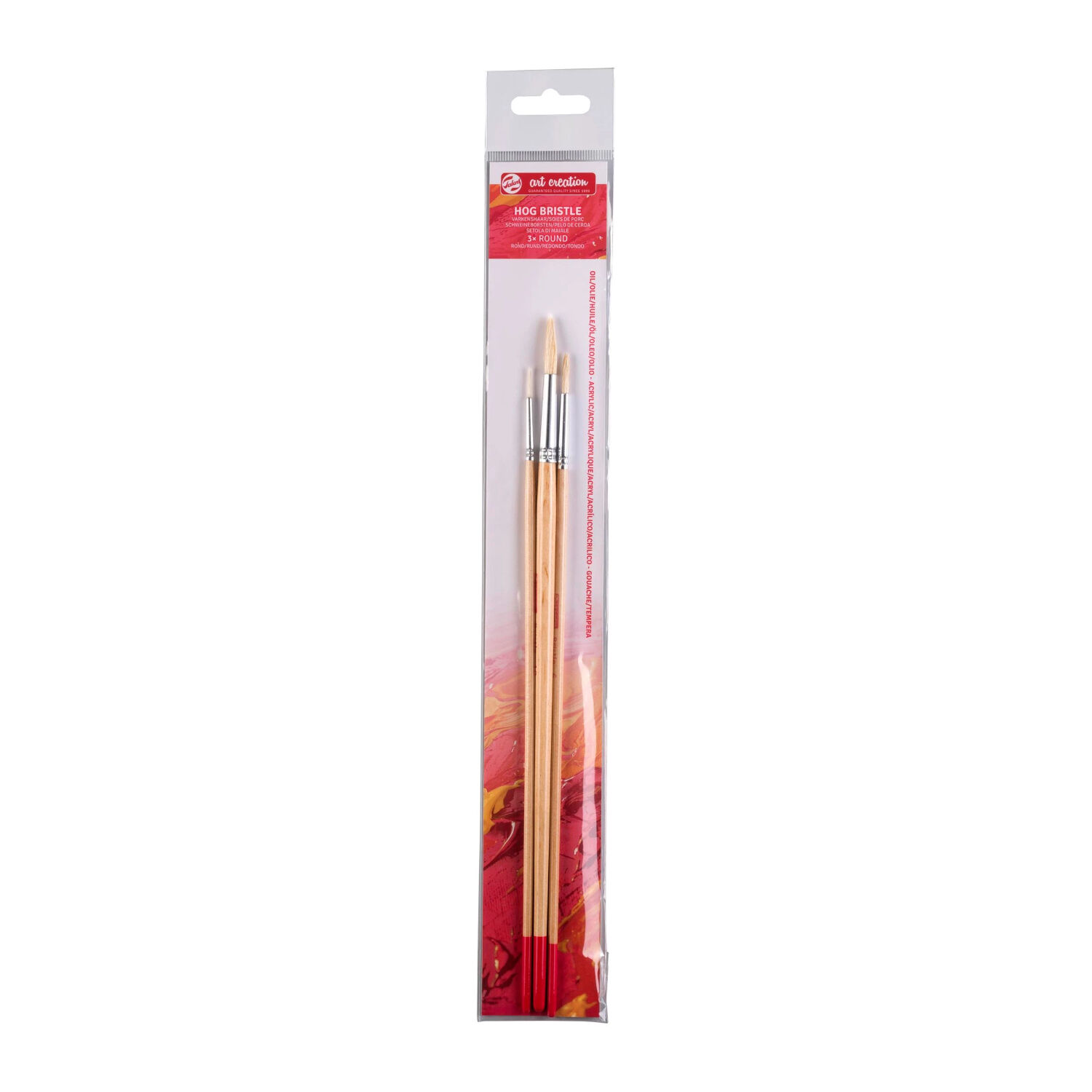 NEU ArtCreation l- & Acrylpinsel, Schweineborste Rund, 3er Set, No. 2, 6, 10 Bild 2