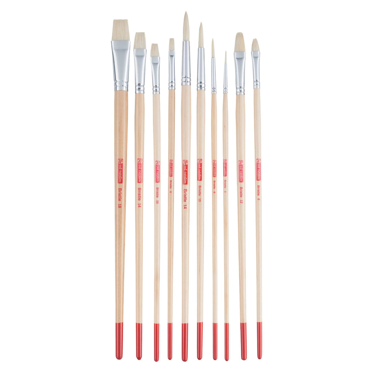 NEU ArtCreation l- & Acrylpinsel, Schweineborste, 10 Pinsel sortiert