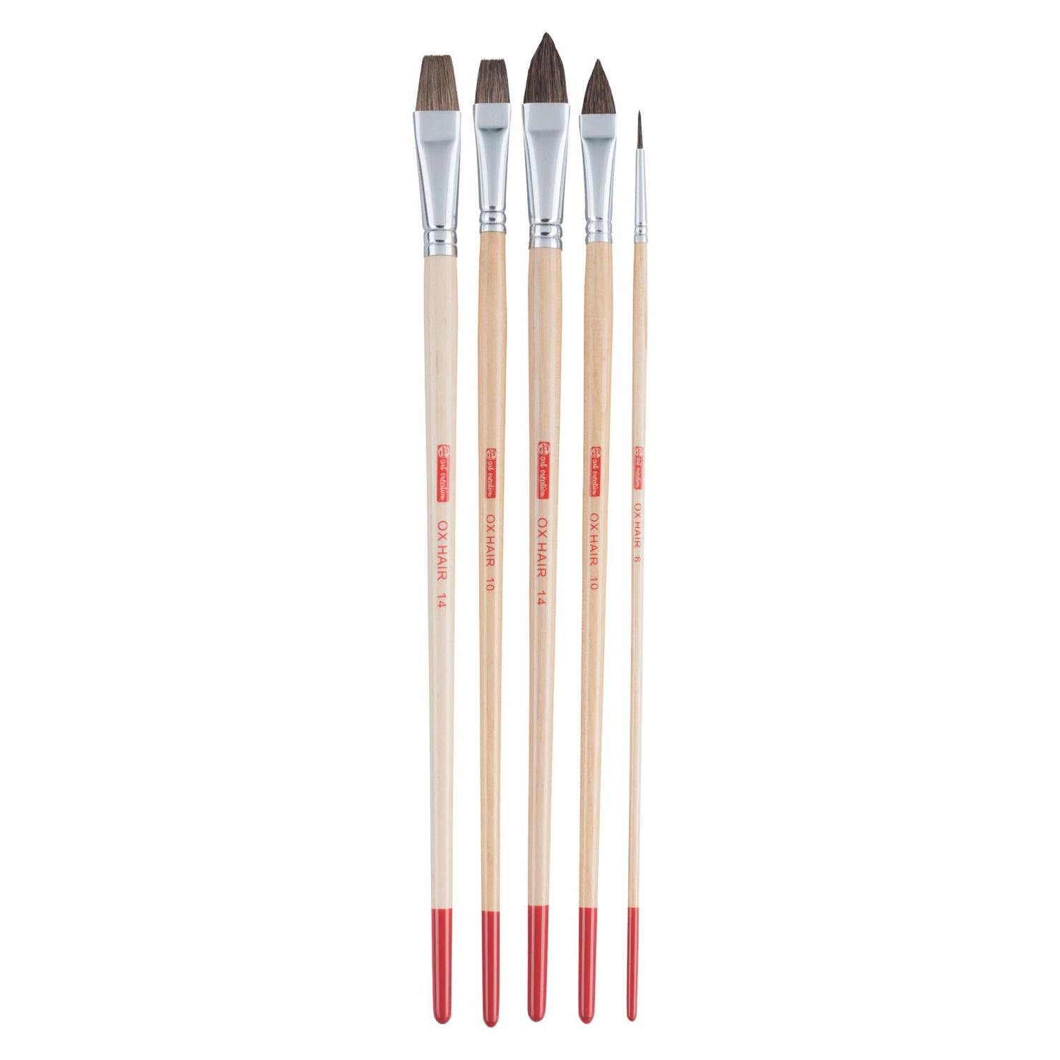 NEU ArtCreation l- & Acrylpinsel, Rinderohrenhaar, 5 Pinsel sortiert