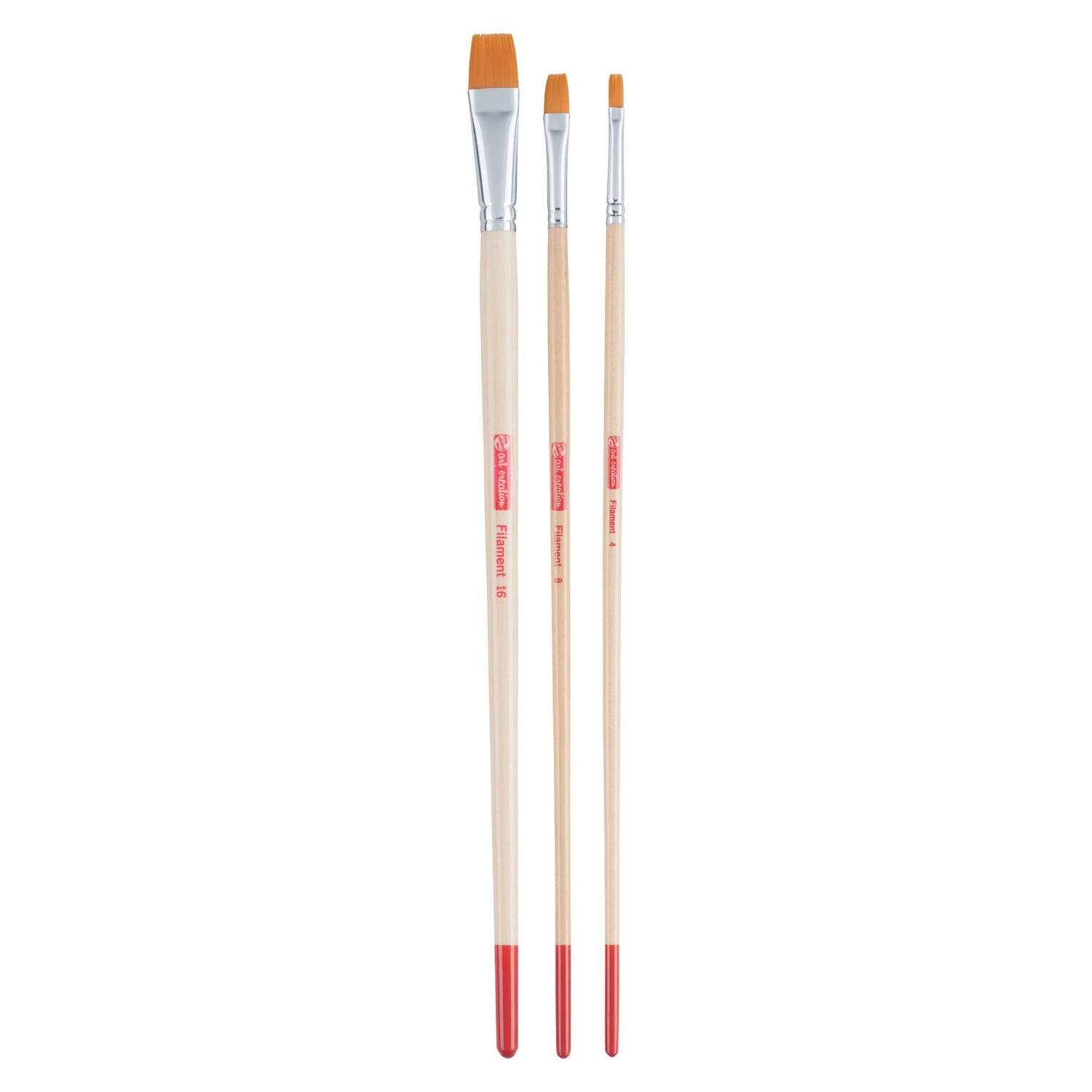 NEU ArtCreation l- & Acrylpinsel, Synthetik, langer Stiel, 3 Flachpinsel, 4, 8, 16