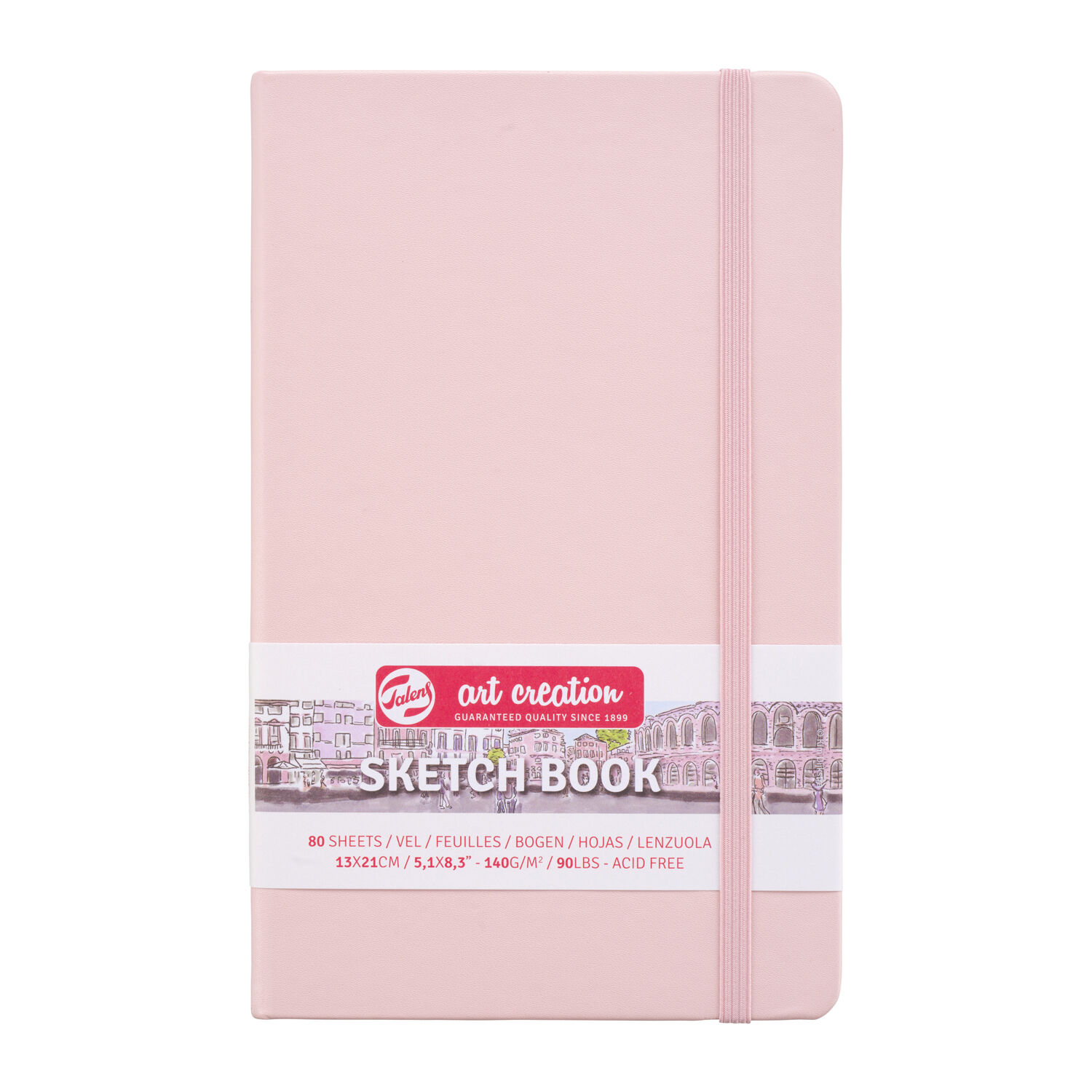NEU Art Creation Skizzenbuch gebunden, 80 Blatt naturwei 140g/qm, 13 x 21 cm Hochformat, Pastellpink