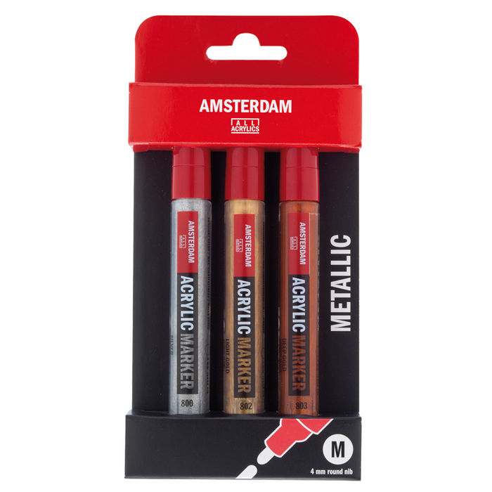 Amsterdam Marker Set Metallfarben, 3 x 4 mm