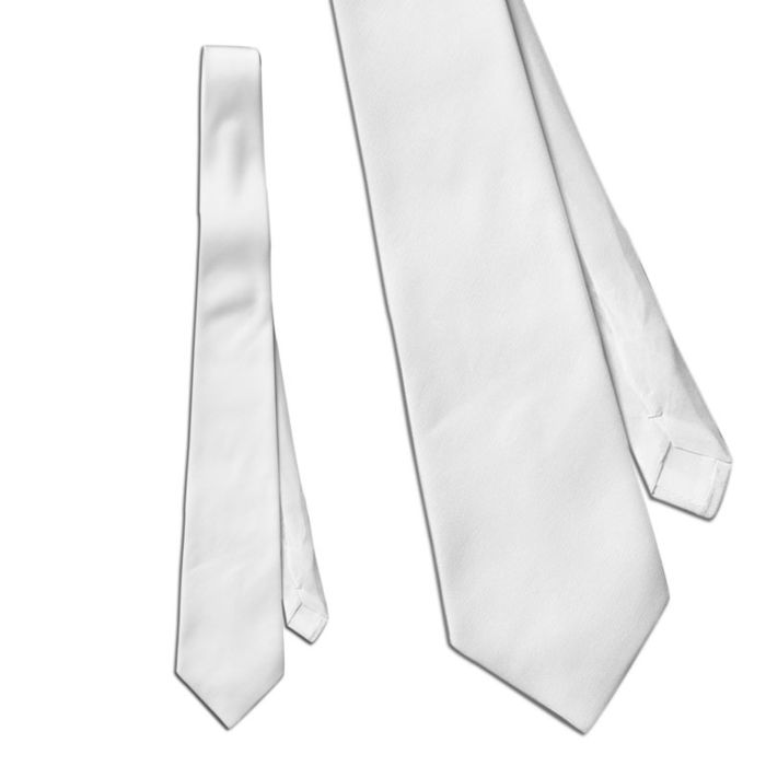SALE Krawatte Xtra lang 9,5x150cm weiß Crêpe d Chine 12