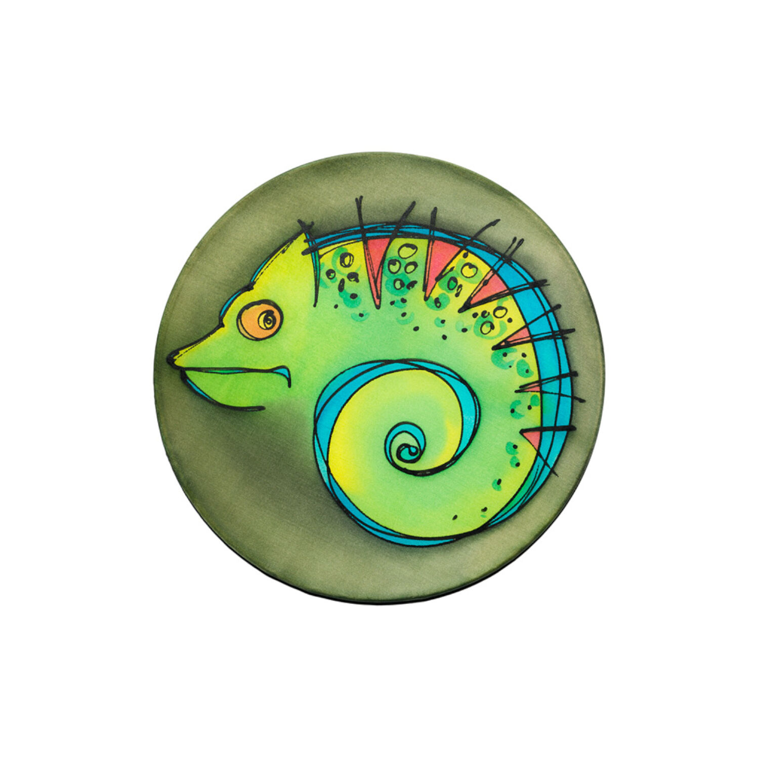 Fensterbild, wei�, Pong� 08, 20 cm Rund Bild 3