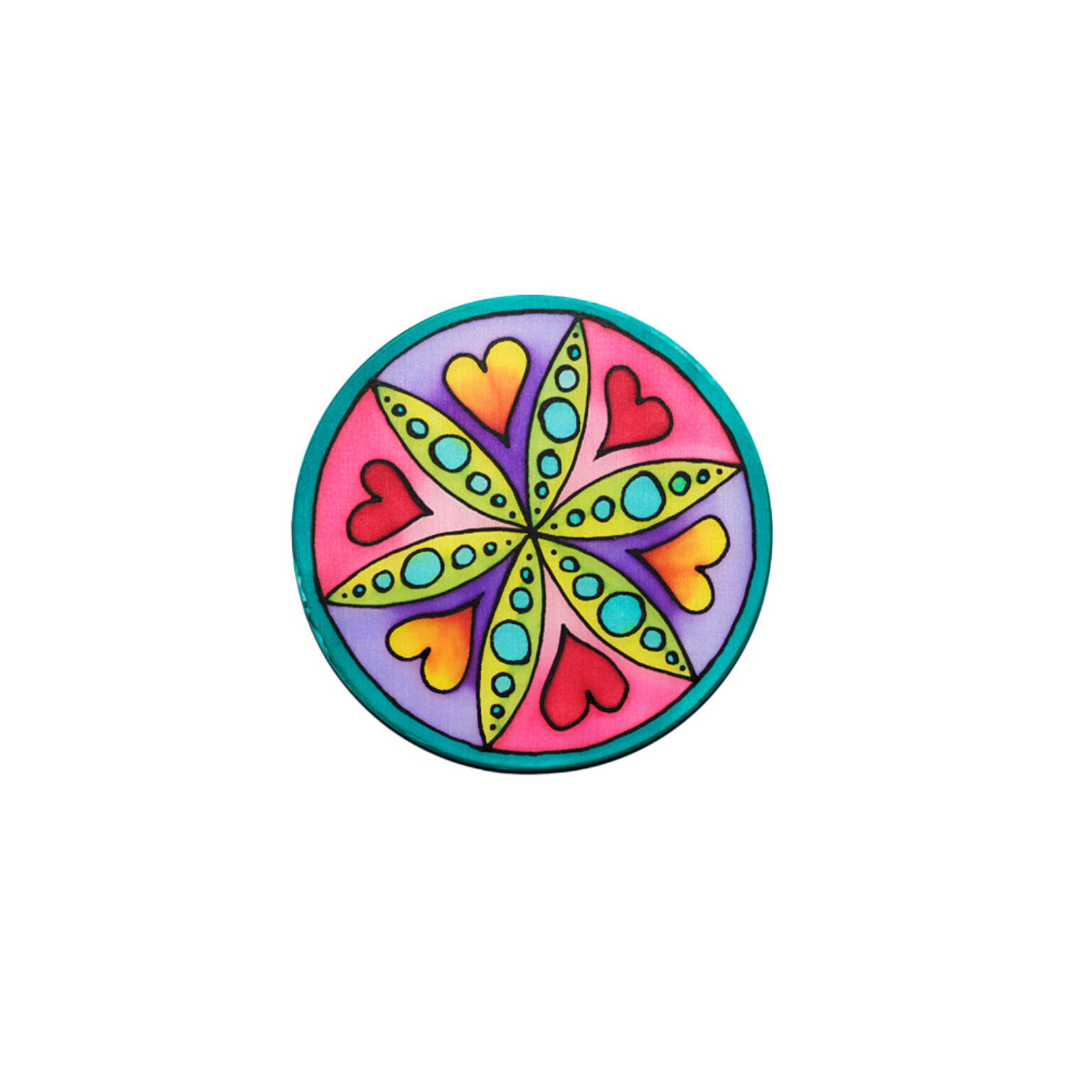 Fensterbild, wei�, Pong� 08, 15 cm Rund Bild 3