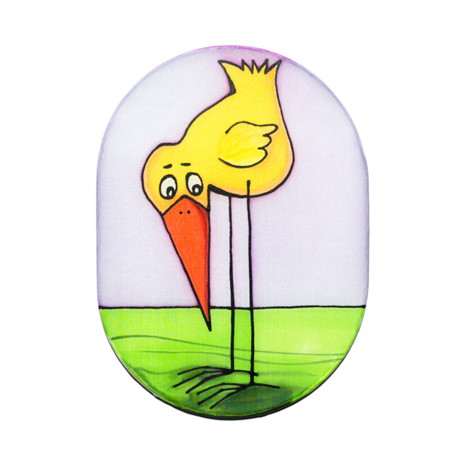 Fensterbild, wei�, Pong� 08, 15x20 cm Oval Bild 3