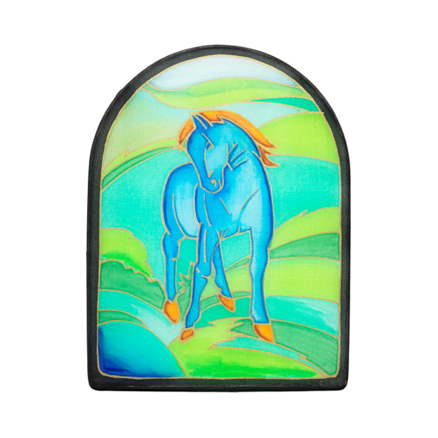 Fensterbild, wei�, Pong� 08, 15x20 cm Rundbogen Bild 3