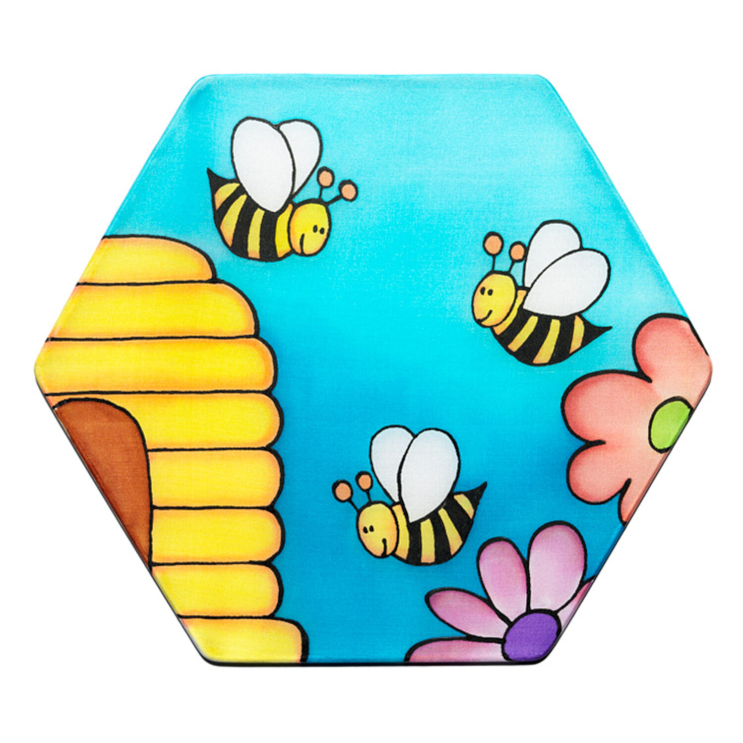 Fensterbild, wei�, Pong� 08, 20 cm Sechseck Bild 3