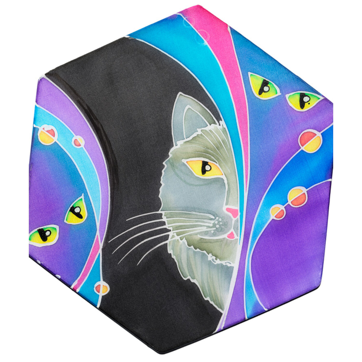 Fensterbild, wei�, Pong� 08, 25 cm Sechseck Bild 3