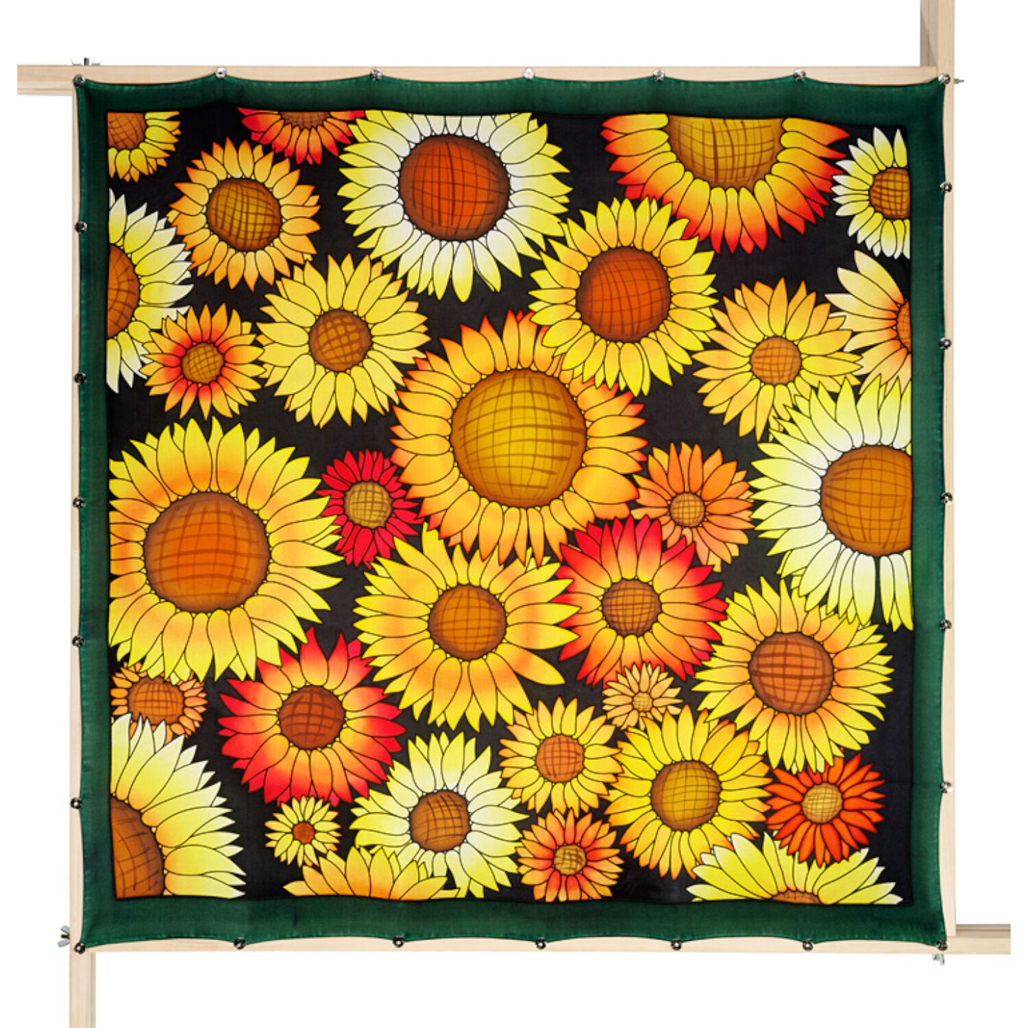 Gutta-Tuch 90x90, Pong� 08, Motiv Sunflowers