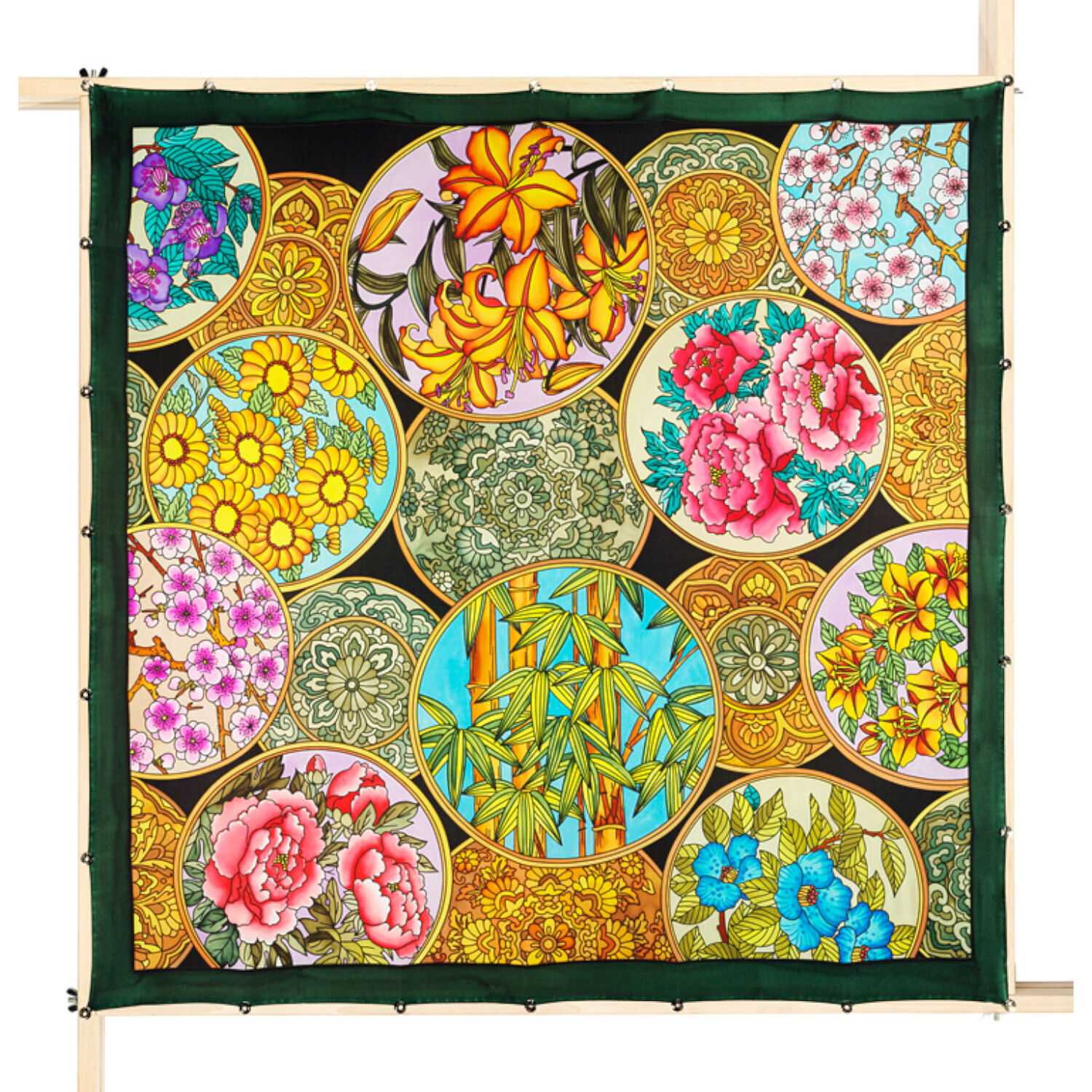 Gutta-Tuch 90x90, Pong� 08, Motiv Zen