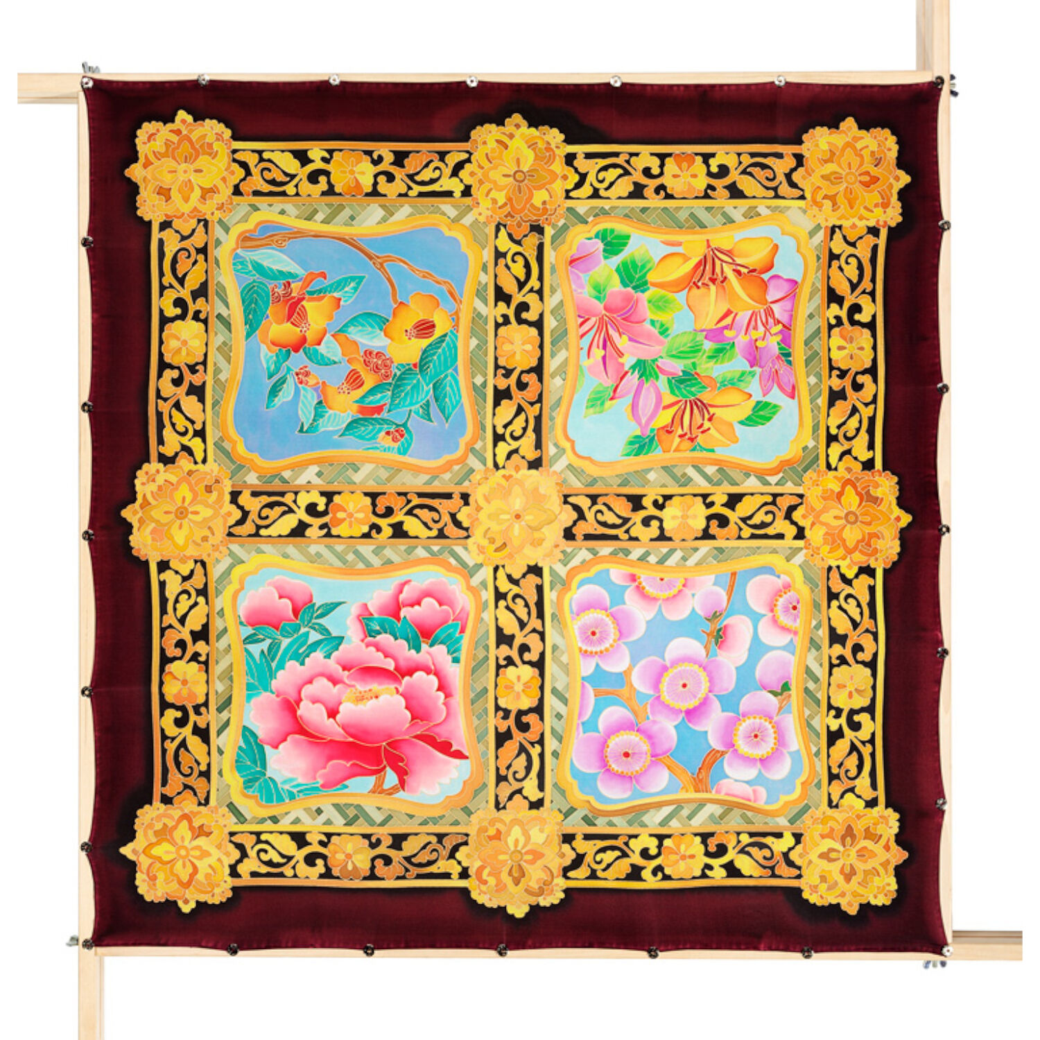 Gutta-Tuch 90x90, Pong� 08, Motiv Tradition