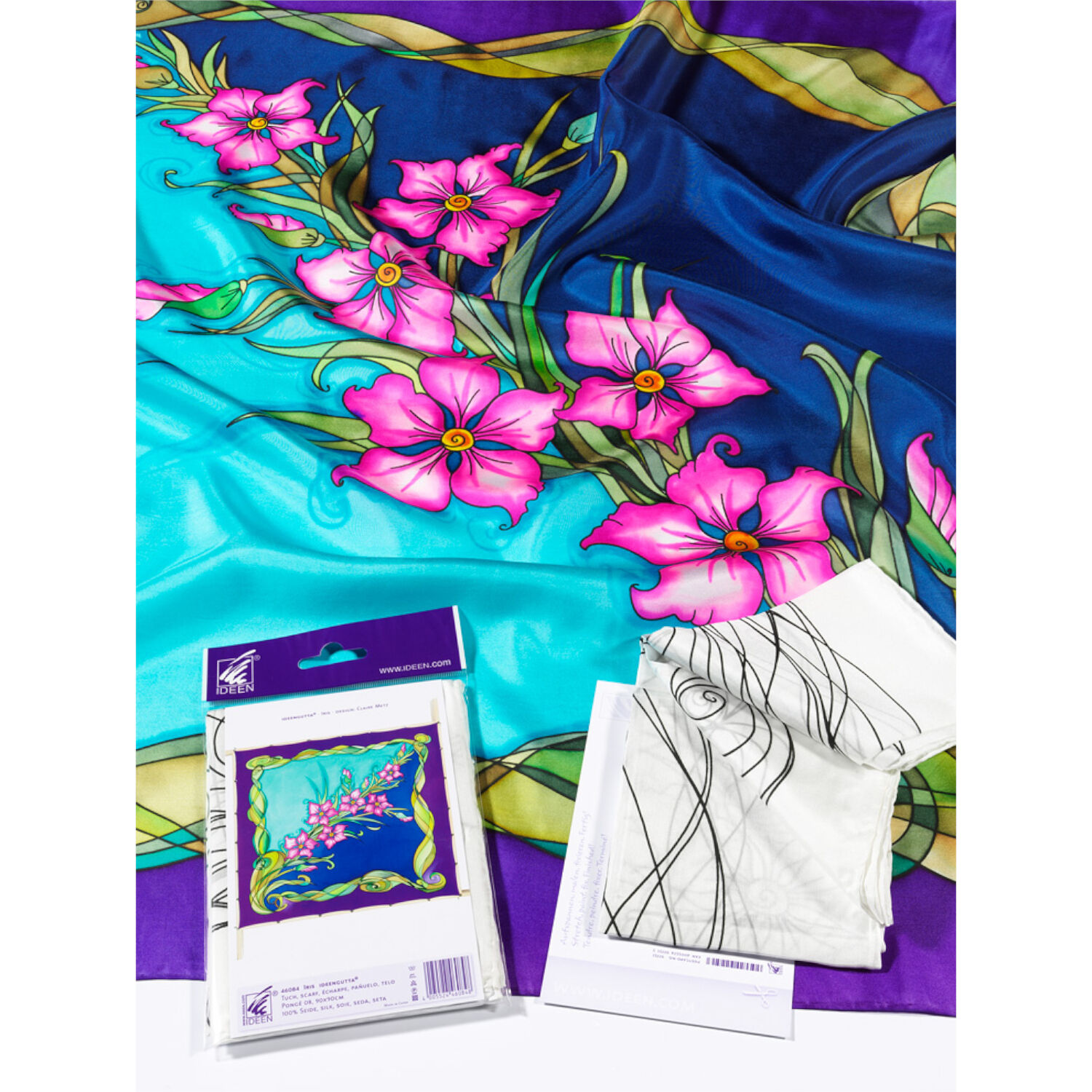 Gutta-Tuch 90x90, Pong� 08, Motiv Iris Bild 2