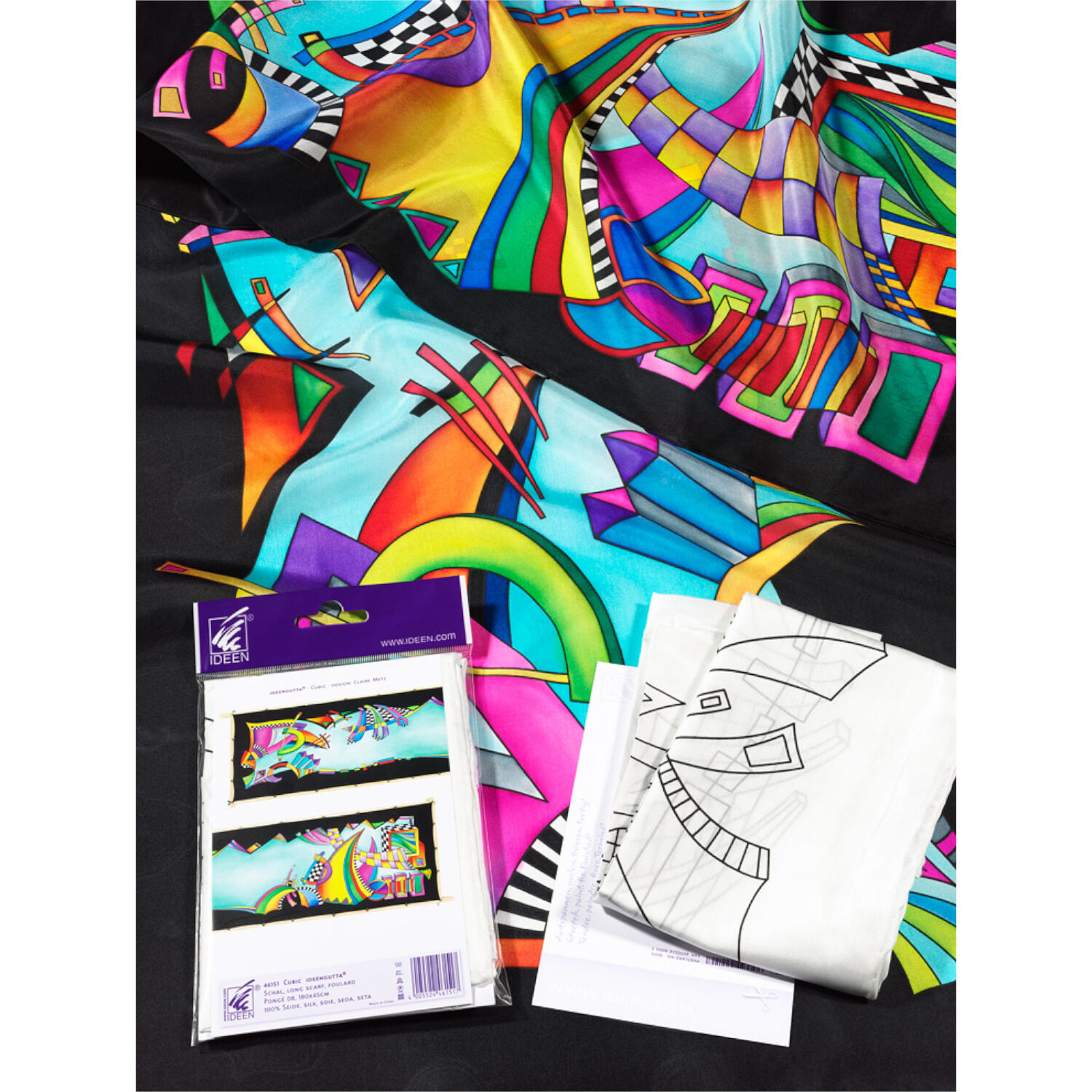 Gutta-Schal 180x45, Pong� 08, Motiv Cubic Bild 2