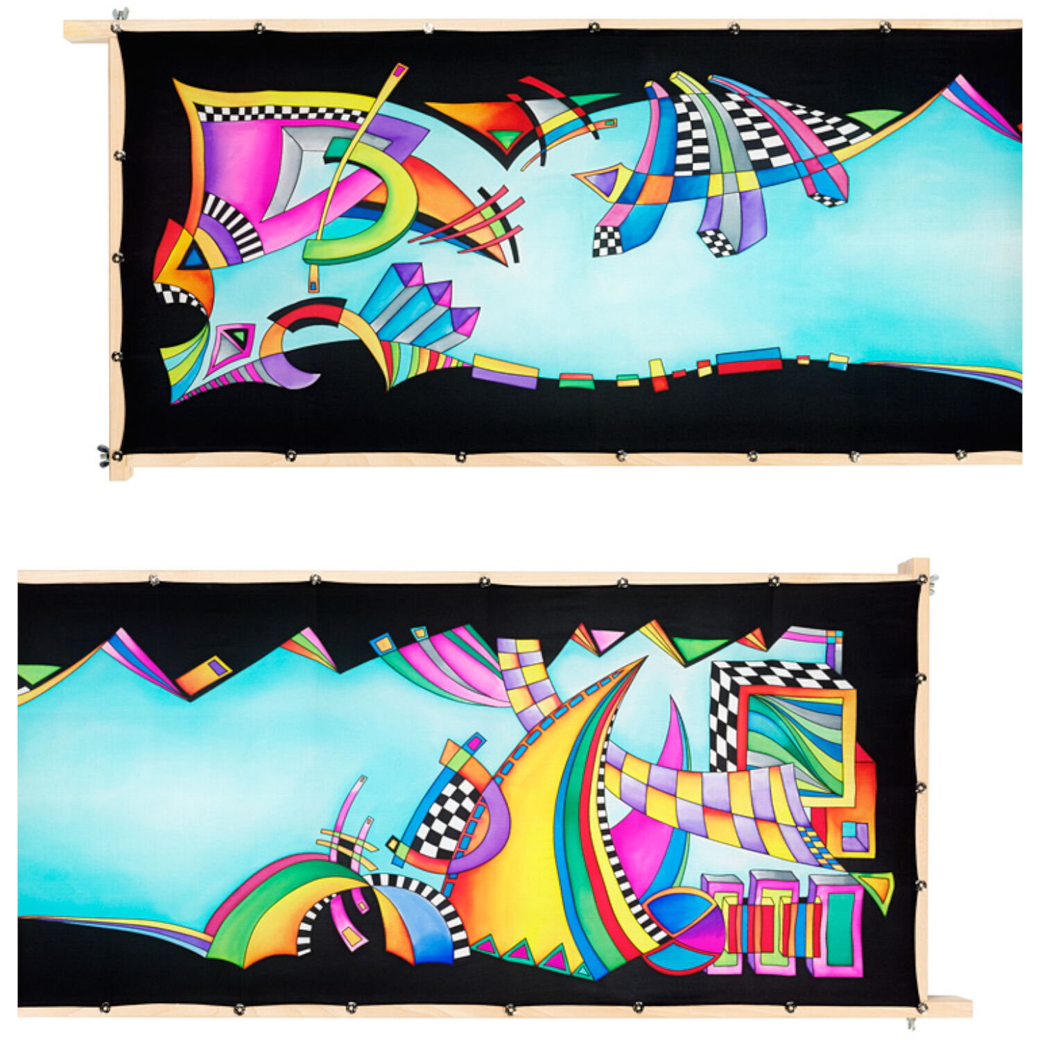 Gutta-Schal 180x45, Pong� 08, Motiv Cubic