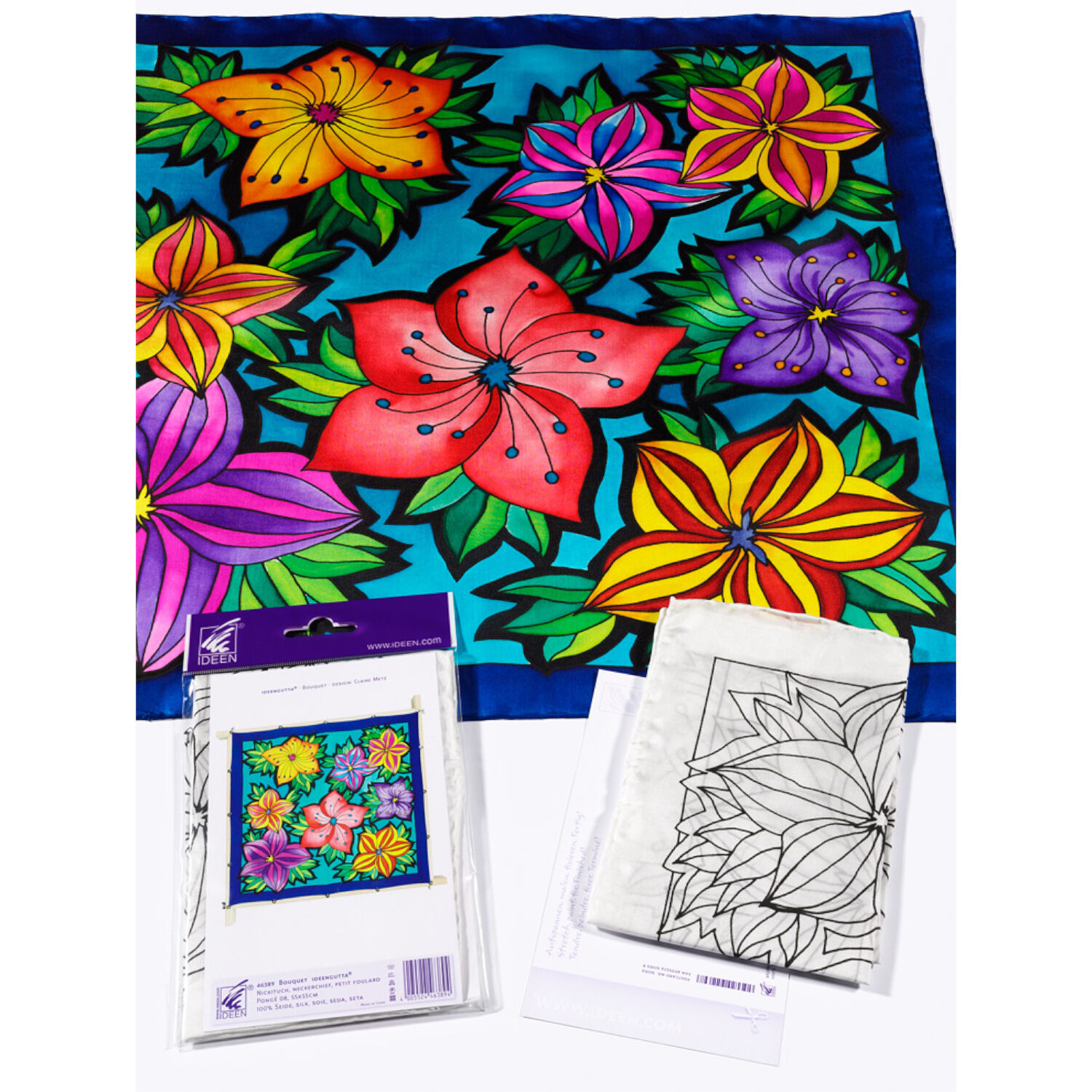 Gutta-Tuch 55x55, Pong� 08, Motiv Bouquet Bild 2