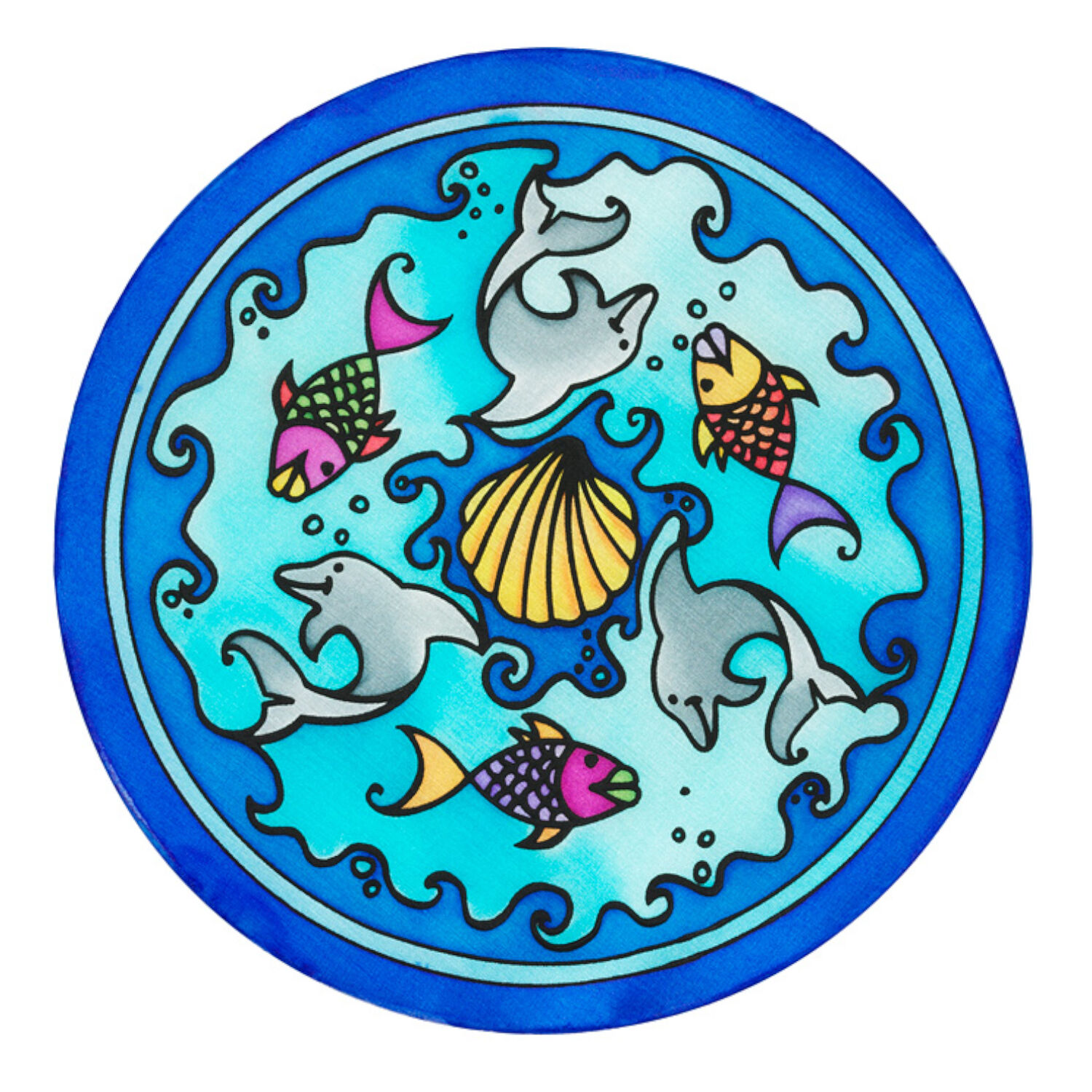 Gutta-Fensterbild 20cm, Pong� 08, Dolphins Bild 3