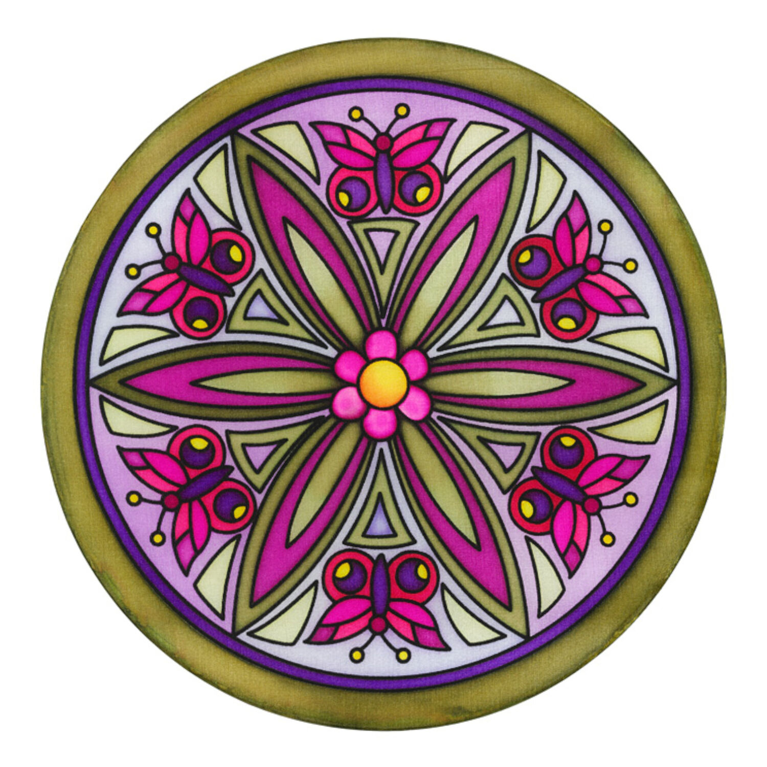 Gutta-Fensterbild 20cm, Pong� 08, Butterfly