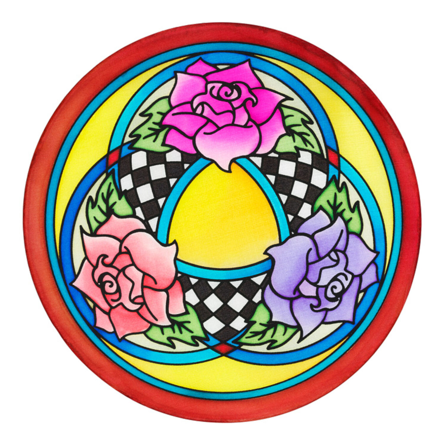 Gutta-Fensterbild 20cm, Pong� 08, 3 Roses Bild 3