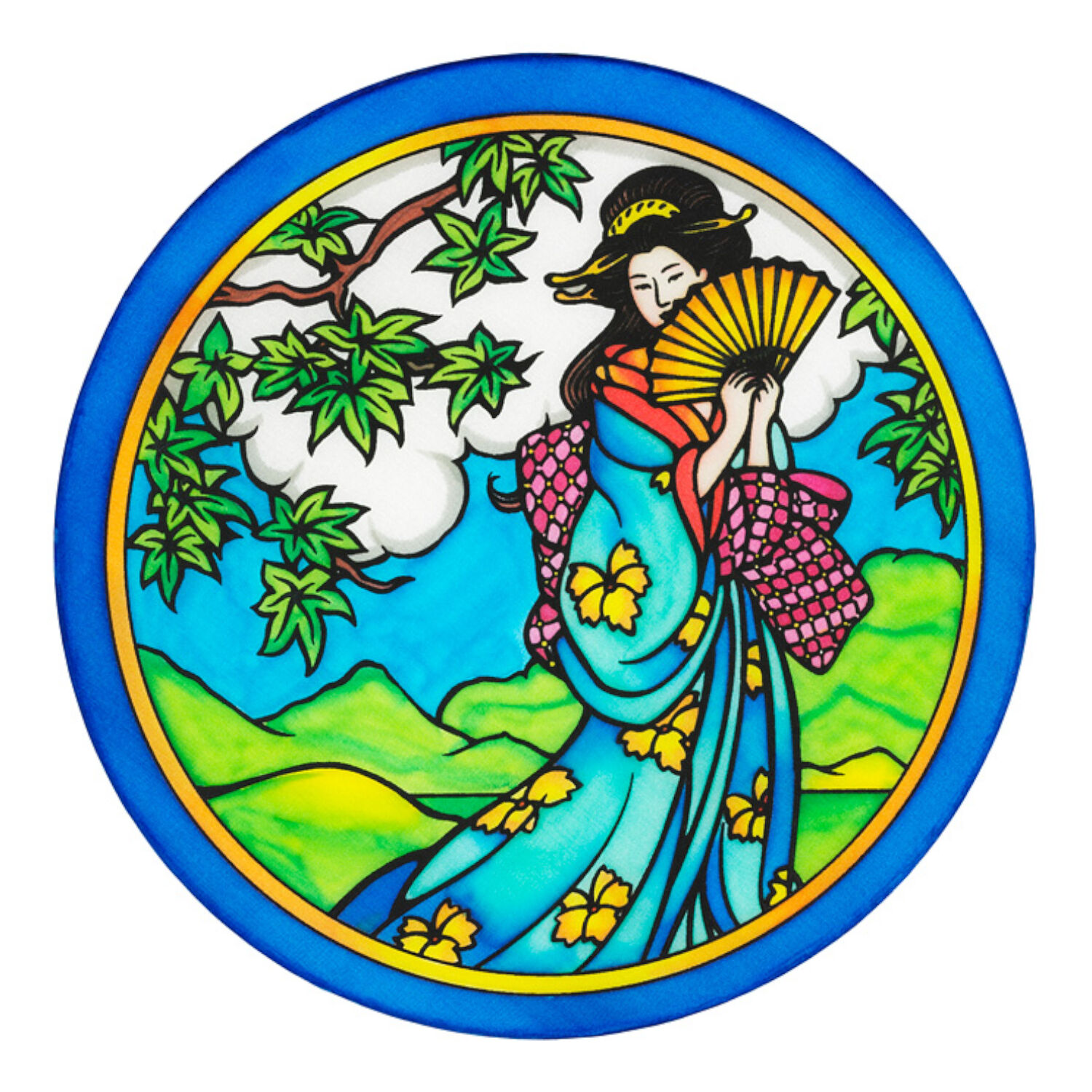 Gutta-Fensterbild 20cm, Pong� 08, Kyoto