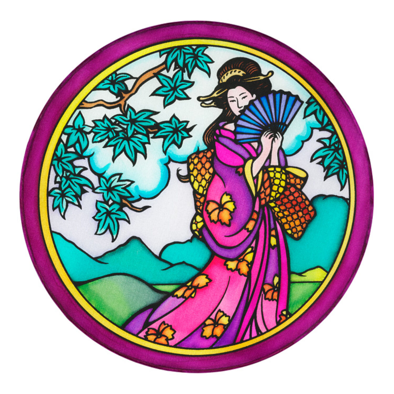 Gutta-Fensterbild 20cm, Pong� 08, Kyoto Bild 3