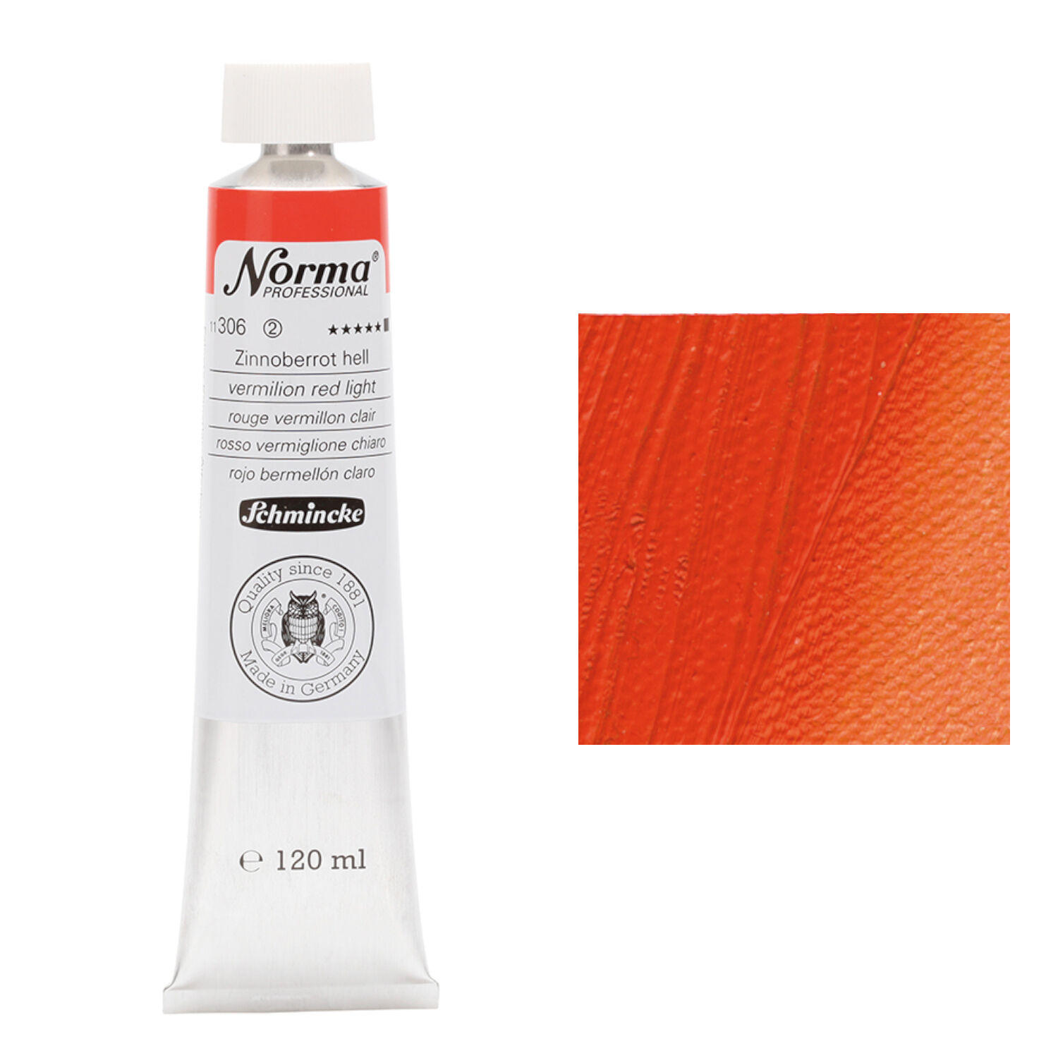Schmincke Norma Prof., 120 ml, Zinnoberrot hell